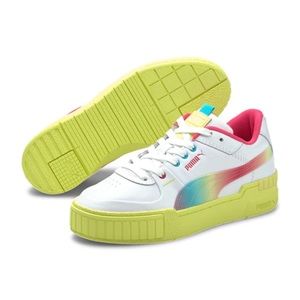 Puma Cali Sport tie dye summer lime shoe